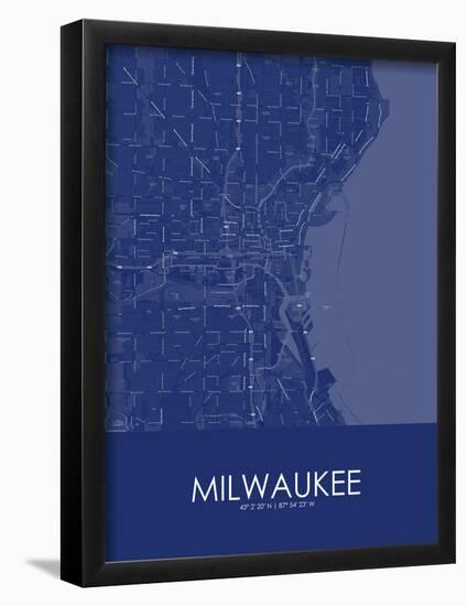 Milwaukee, United States of America Blue Map-null-Framed Poster