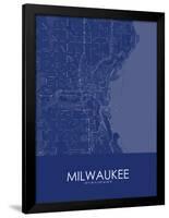 Milwaukee, United States of America Blue Map-null-Framed Poster