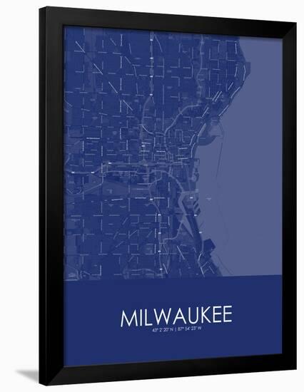 Milwaukee, United States of America Blue Map-null-Framed Poster