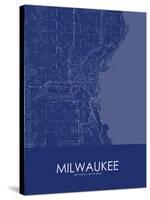 Milwaukee, United States of America Blue Map-null-Stretched Canvas
