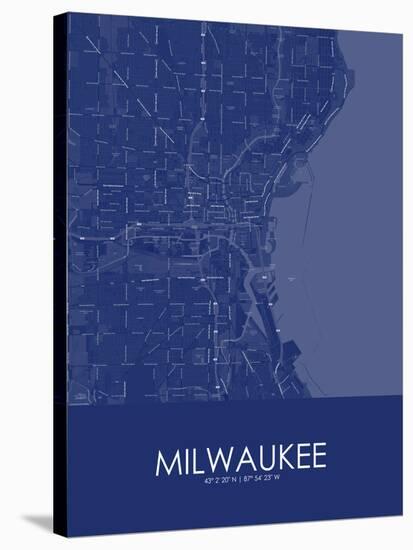 Milwaukee, United States of America Blue Map-null-Stretched Canvas