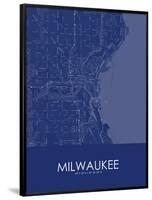 Milwaukee, United States of America Blue Map-null-Framed Poster