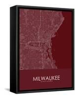 Milwaukee, United States of America Red Map-null-Framed Stretched Canvas