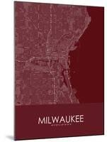 Milwaukee, United States of America Red Map-null-Mounted Poster