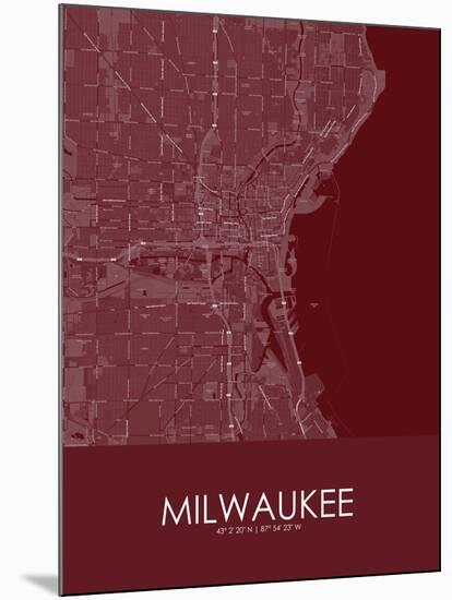 Milwaukee, United States of America Red Map-null-Mounted Poster