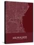 Milwaukee, United States of America Red Map-null-Stretched Canvas