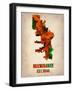 Milwaukee Watercolor Map-NaxArt-Framed Art Print