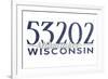 Milwaukee, Wisconsin - 53202 Zip Code (Blue)-Lantern Press-Framed Premium Giclee Print