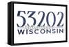 Milwaukee, Wisconsin - 53202 Zip Code (Blue)-Lantern Press-Framed Stretched Canvas