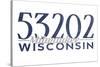 Milwaukee, Wisconsin - 53202 Zip Code (Blue)-Lantern Press-Stretched Canvas