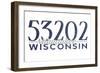 Milwaukee, Wisconsin - 53202 Zip Code (Blue)-Lantern Press-Framed Art Print