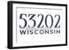 Milwaukee, Wisconsin - 53202 Zip Code (Blue)-Lantern Press-Framed Art Print