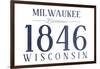 Milwaukee, Wisconsin - Established Date (Blue)-Lantern Press-Framed Art Print