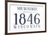 Milwaukee, Wisconsin - Established Date (Blue)-Lantern Press-Framed Art Print