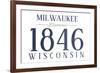Milwaukee, Wisconsin - Established Date (Blue)-Lantern Press-Framed Art Print