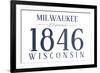 Milwaukee, Wisconsin - Established Date (Blue)-Lantern Press-Framed Art Print