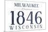 Milwaukee, Wisconsin - Established Date (Blue)-Lantern Press-Mounted Art Print