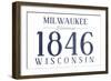 Milwaukee, Wisconsin - Established Date (Blue)-Lantern Press-Framed Art Print