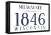 Milwaukee, Wisconsin - Established Date (Blue)-Lantern Press-Framed Stretched Canvas