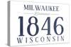 Milwaukee, Wisconsin - Established Date (Blue)-Lantern Press-Stretched Canvas