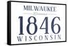 Milwaukee, Wisconsin - Established Date (Blue)-Lantern Press-Framed Stretched Canvas