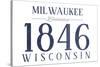 Milwaukee, Wisconsin - Established Date (Blue)-Lantern Press-Stretched Canvas