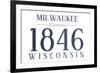 Milwaukee, Wisconsin - Established Date (Blue)-Lantern Press-Framed Premium Giclee Print