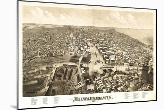 Milwaukee, Wisconsin - Panoramic Map-Lantern Press-Mounted Art Print