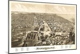 Milwaukee, Wisconsin - Panoramic Map-Lantern Press-Mounted Art Print