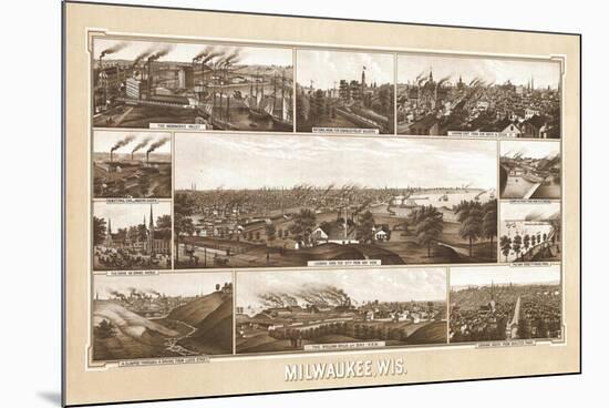 Milwaukee, Wisconsin - Panoramic Map-Lantern Press-Mounted Art Print