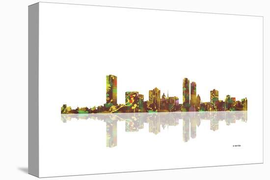 Milwaukee Wisconsin Skyline 1-Marlene Watson-Stretched Canvas