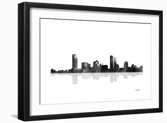 Milwaukee Wisconsin Skyline BG 1-Marlene Watson-Framed Giclee Print