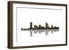 Milwaukee Wisconsin Skyline BW 1-Marlene Watson-Framed Premium Giclee Print