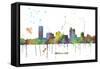 Milwaukee Wisconsin Skyline MCLR 1-Marlene Watson-Framed Stretched Canvas