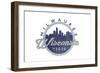 Milwaukee, Wisconsin - Skyline Seal (Blue)-Lantern Press-Framed Art Print