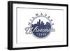 Milwaukee, Wisconsin - Skyline Seal (Blue)-Lantern Press-Framed Art Print