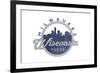 Milwaukee, Wisconsin - Skyline Seal (Blue)-Lantern Press-Framed Premium Giclee Print