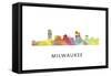 Milwaukee Wisconsin Skyline-Marlene Watson-Framed Stretched Canvas