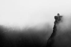 Misty Canyon with Sharp Cliff Iin Delika-Mimadeo-Laminated Photographic Print