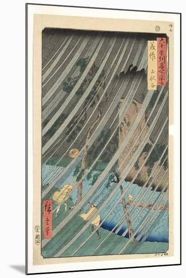 Mimasaka Province, Yamabushi Valley, 1853-Utagawa Hiroshige-Mounted Giclee Print