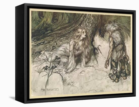 Mime and Siglind-Arthur Rackham-Framed Stretched Canvas