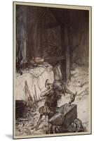 Mime at the anvil, illustration from 'Siegfried and the Twilight of the Gods', 1924-Arthur Rackham-Mounted Giclee Print