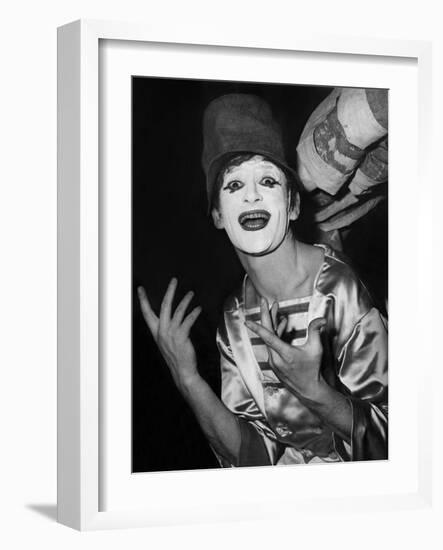 Mime Marcel Marceau During a Gala in Paris Early 60'S-null-Framed Photo