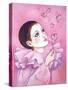 Mime with Heart Bubbles-Judy Mastrangelo-Stretched Canvas