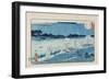 Mimeguri Embankment on the Sumida River (Sumidagawa Mimeguri Tsutsumi) (Colour Woodblock Print)-Utagawa II Hiroshige-Framed Giclee Print