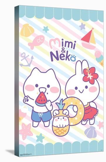 Mimi & Neko - Beach-Trends International-Stretched Canvas