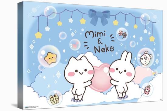 Mimi & Neko - Clouds-Trends International-Stretched Canvas