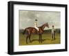 'Mimi' with Rickaby Up with Her Trainer, Mr Matthew Dawson, 1891-Emil Adam-Framed Giclee Print