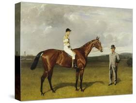 'Mimi' with Rickaby Up with Her Trainer, Mr Matthew Dawson, 1891-Emil Adam-Stretched Canvas