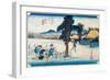 Minakuchi: Famous Production of Kampyo, from the Series 'Fifty-Three Stations on the Tokaido',…-Ando Hiroshige-Framed Giclee Print